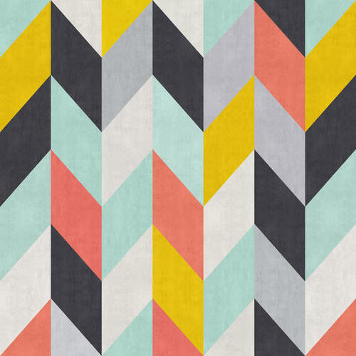 Geometric and colorful chevron I Mural by Vitor Costa