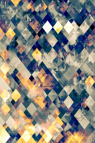 geometric pixel square pattern abstract background in blue brown Mural by Timmy333
