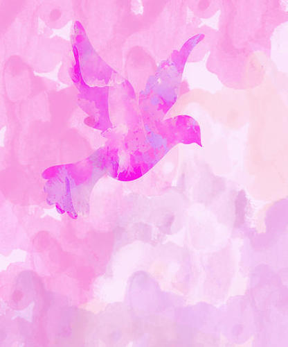 Abstract Flying Dove Mural by Amir Faysal