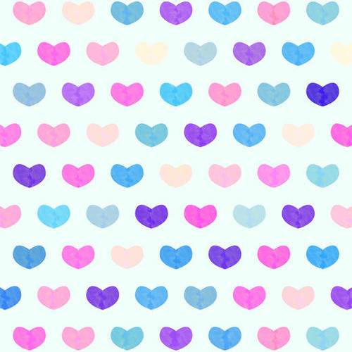 Cute Watercolor Hearts Mural by Amir Faysal