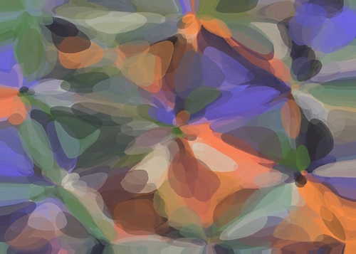 circle pattern abstract background in green orange purple Mural by Timmy333