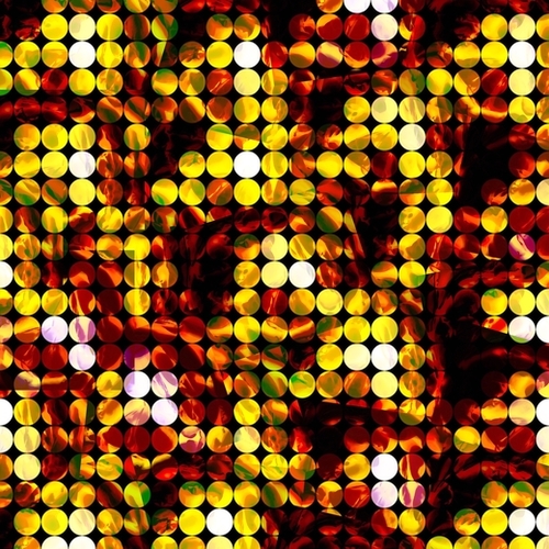 circle pattern abstract background with splash painting abstract in yellow red brown Mural by Timmy333