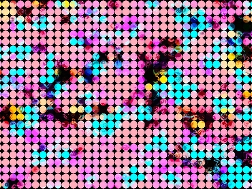 pink and blue geometric circle shape pattern abstract background Mural by Timmy333