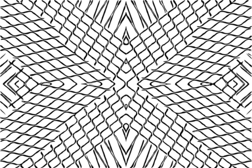 geometric symmetry line pattern abstract in black and white Mural by Timmy333