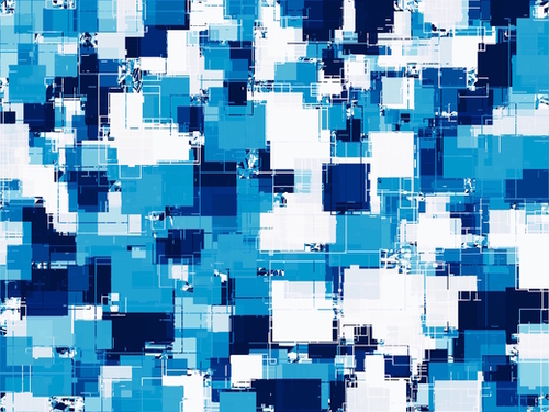 blue geometric square shape pattern abstract background Mural by Timmy333