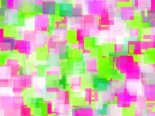 geometric square pattern abstract background in pink and green Mural by Timmy333
