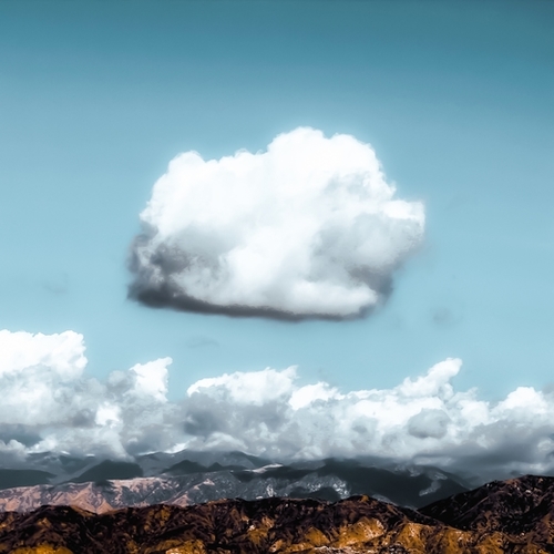 Hiking trail with mountain view and blue cloudy sky to Hollywood sign Los Angeles California USA Mural by Timmy333