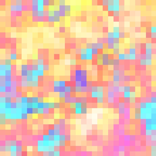 graphic design geometric pixel square pattern abstract in pink yellow blue Mural by Timmy333