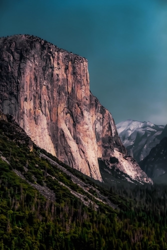 Mountains with blue sky at Yosemite national park California USA Mural by Timmy333
