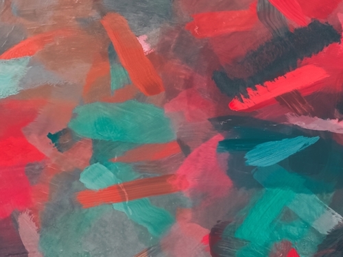 splash painting texture abstract background in green red Mural by Timmy333