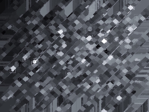 geometric square pixel pattern abstract background in black and white Mural by Timmy333