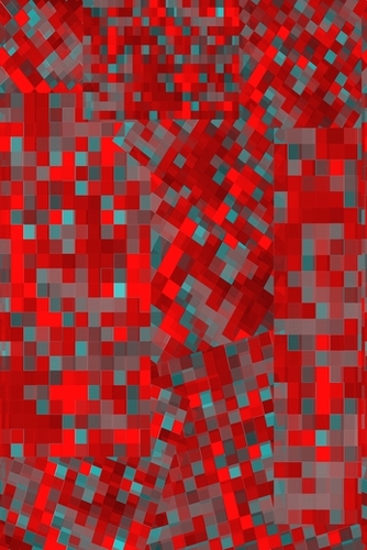 graphic design geometric pixel square pattern abstract background in red blue Mural by Timmy333