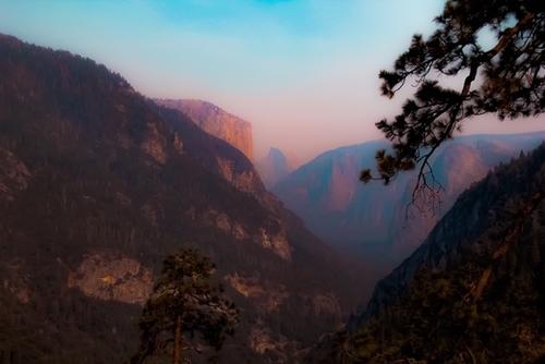 sunset at Yosemite national park California USA Mural by Timmy333