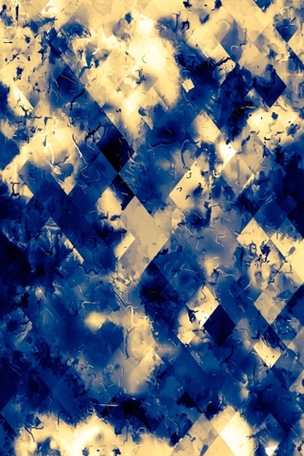 geometric square pixel pattern abstract background in blue yellow Mural by Timmy333
