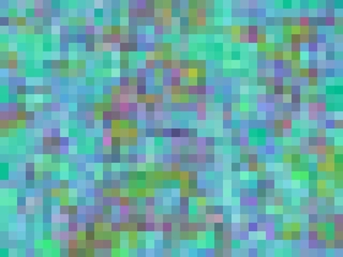 geometric square pixel pattern abstract in green blue pink Mural by Timmy333