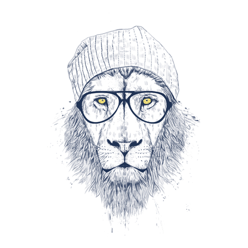 Cool lion Mural by Balazs Solti