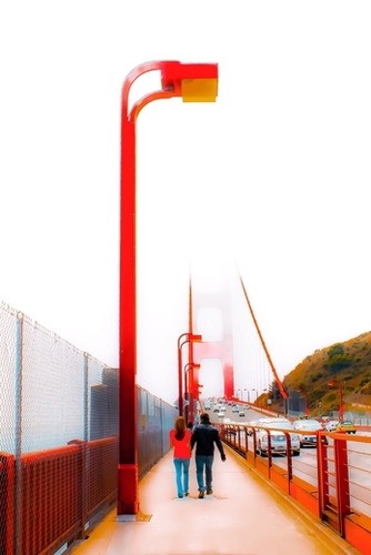 Bridge view at Golden Gate Bridge, San Francisco, USA Mural by Timmy333