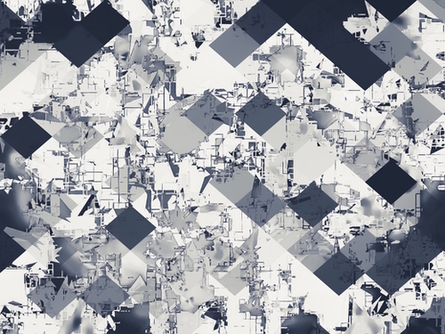 geometric square pixel pattern abstract in black and white Mural by Timmy333