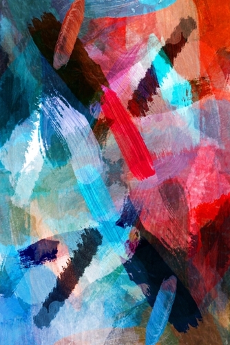 abstract splatter brush stroke painting texture background in blue red Mural by Timmy333