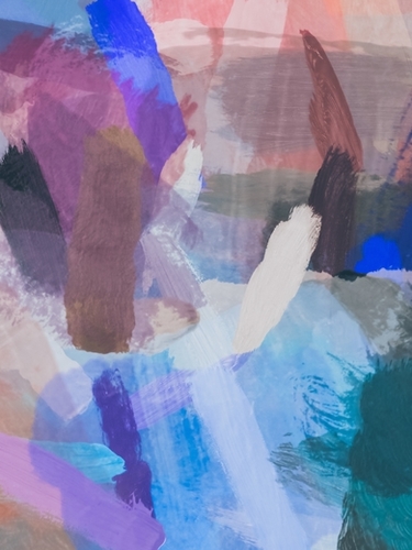 brush painting texture abstract background in blue purple brown Mural by Timmy333