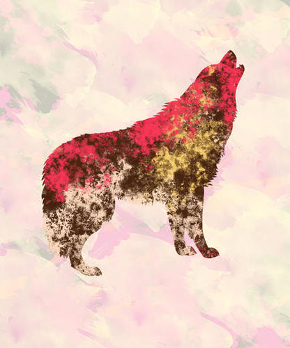 Abstract Wolf Mural by Amir Faysal