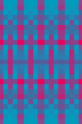 geometric symmetry art pixel square pattern abstract background in blue pink Mural by Timmy333