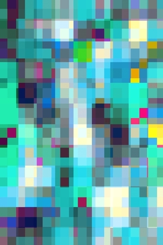 geometric pixel square pattern abstract background in blue green pink Mural by Timmy333