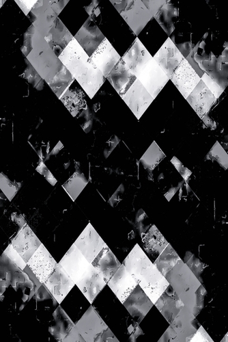 geometric square pixel pattern abstract art in black and white Mural by Timmy333