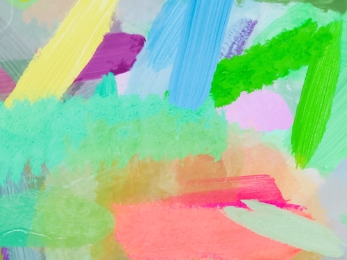 splash painting texture abstract background in green blue pink Mural by Timmy333