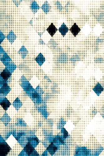 graphic design pixel geometric square pattern abstract background in blue black and white Mural by Timmy333