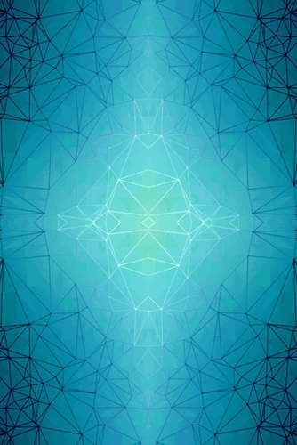 fractal graphic design geometric symmetry line pattern abstract background in blue Mural by Timmy333