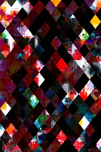 geometric pixel square pattern abstract background in red Mural by Timmy333