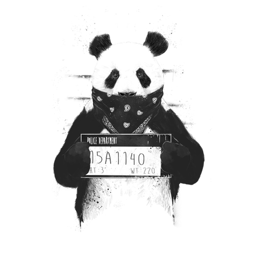 Bad panda Mural by Balazs Solti