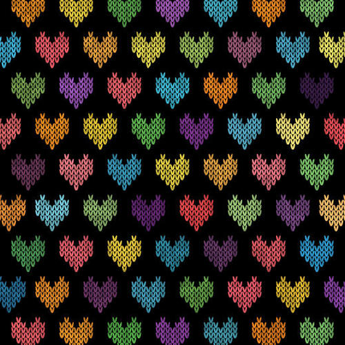 Colorful Knitted Hearts Mural by Amir Faysal