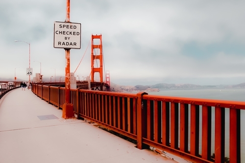 Walkway with Golden Gated bridge view in San Francisco USA Mural by Timmy333