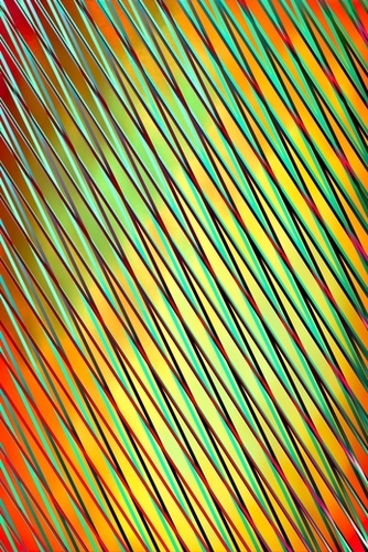 geometric line pattern abstract art in green yellow orange Mural by Timmy333