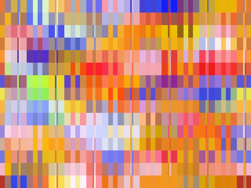 geometric square pixel pattern abstract background in orange brown and blue Mural by Timmy333