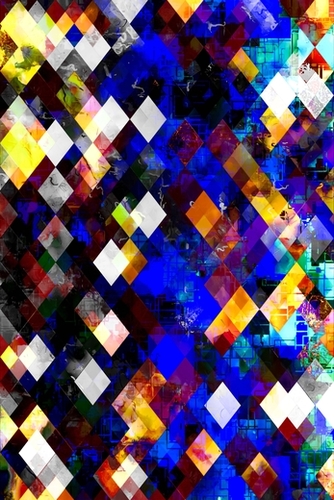 geometric pixel square pattern abstract background in blue yellow Mural by Timmy333