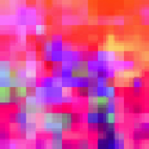 geometric pixel square pattern abstract background in pink purple blue Mural by Timmy333