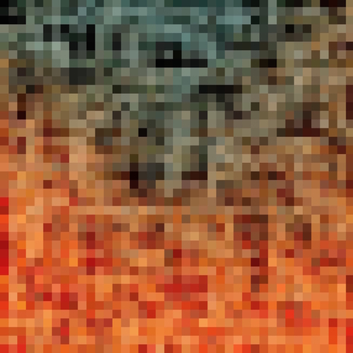 geometric pixel square pattern abstract background in brown black Mural by Timmy333