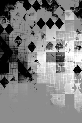 graphic design pixel geometric square pattern abstract background in black and white Mural by Timmy333