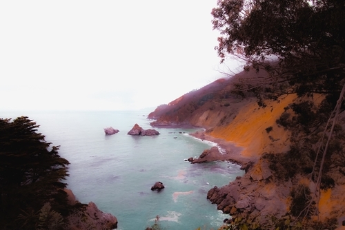 Ocean view at Big Sur, Highway 1, California, USA Mural by Timmy333