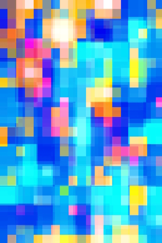 geometric pixel square pattern abstract background in blue pink yellow Mural by Timmy333