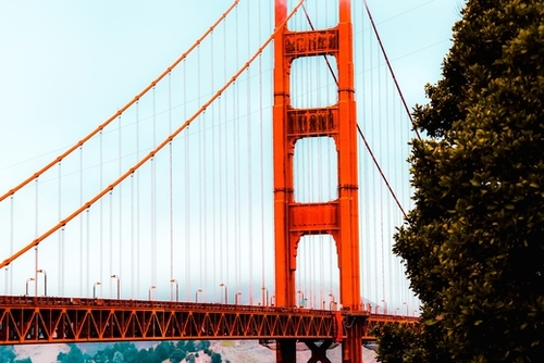 Closeup bridge at Golden Gate Bridge, San Francisco, USA Mural by Timmy333