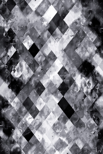 graphic design pixel geometric square pattern abstract background in black and white Mural by Timmy333