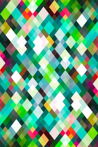 geometric square pixel pattern abstract art background in green red yellow Mural by Timmy333