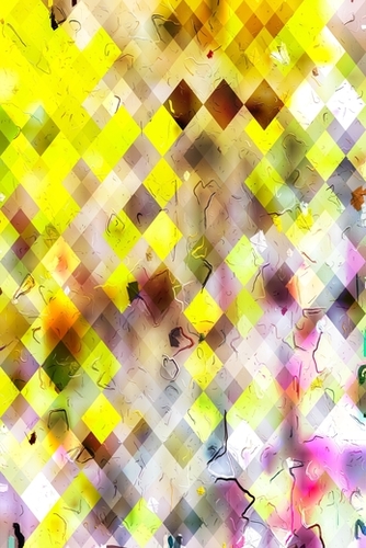 geometric pixel square pattern abstract background in yellow brown Mural by Timmy333