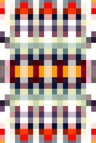 geometric symmetry art pixel square pattern abstract background in red brown yellow Mural by Timmy333