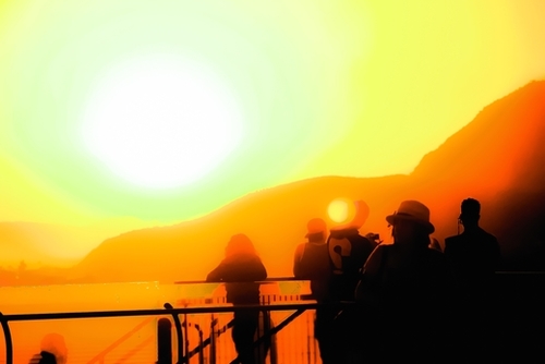 sunset sky light in summer at Los Angeles, California, USA Mural by Timmy333