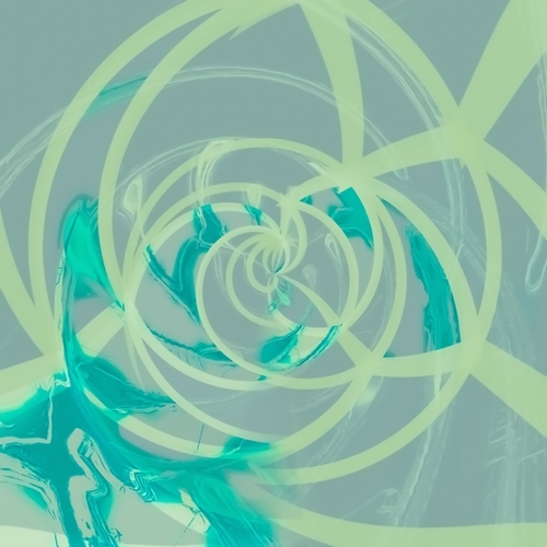spiral line pattern painting texture abstract in blue green Mural by Timmy333